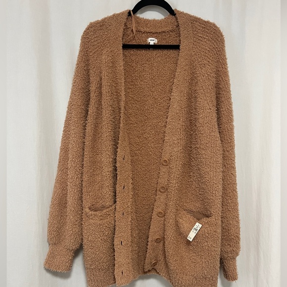 NWT Aerie teddy cardigan Brown - Large - Picture 3 of 6